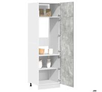Meuble cuisine,charge 65 kg,Design Moderne,Armoire de réfrigérateur - ""Lyon"" Gris béton 60x57x207cm 509835