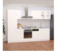 Meuble cuisine,charge 65 kg,Design Moderne,Ensemble de meubles de cuisine - 8 pcs Blanc Aggloméré 591369