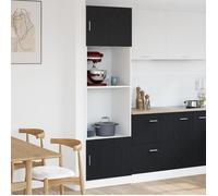 Meuble cuisine,charge 65 kg,Design Moderne,Meuble pour micro-ondes - chêne noir 60x57x207cm en - bois d'ingénierie 819558