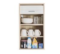 Meuble Cuisine Chêne Rideau Alu Blanc ou Noir 2 Etagères L 40 H 72 P 35 cm - Blanc - L 40 x l 35 x H 72 cm
