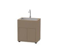 Meuble cuisine extérieure taupe avec évier intégré 80 x 55 cm - le marquier