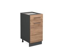 Meuble cuisine Fame-Line, 40cm sans PT, Chêne de force doré/Anthracite, Vicco 38294