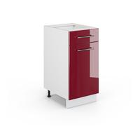 Meuble cuisine Fame-Line, 40cm sans PT, Rouge bordeaux Haute brillance/Blanc, Vicco 34771
