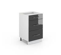 Meuble cuisine Fame-Line 50cm sans PT Anthracite Haute brillance Vicco