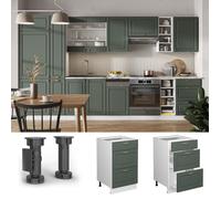 Vicco Meuble Cuisine Fame-Line, Vert Or Campagne/Blanc, 50 cm sans Plan de Travail
