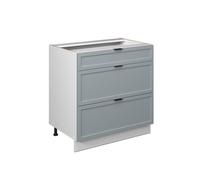 Meuble cuisine Fame-Line, 80cm avec 3 tiroirs, sans PT, Bleu clair-gris/Blanc, Vicco 50864