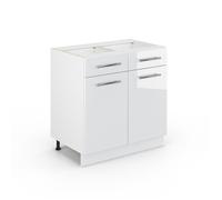 Meuble cuisine Fame-Line 80cm sans PT Blanc Haute brillance Vicco