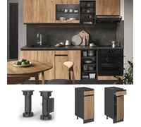 Vicco Meuble Cuisine R-Line, Chêne de Force doré, 30cm J-Shape, sans PT, pour Une Combinaison Libre au Sein de systèmes de Cuisine modulaires