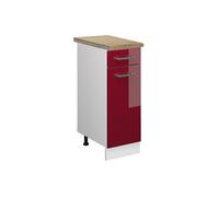 Meuble cuisine R-Line, 30cm, PT Chêne, Rouge brillant/Blanc, Vicco 46638