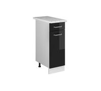 Meuble cuisine R-Line 30cm PT Marbre Noir Haute brillance/Blanc Vicco 41146