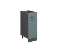 Vicco Meuble cuisine "R-Line", Bleu-gris/Anthracite 30 cm | 1 Tiroir · Sans plan de travail · Pieds réglables en hauteur · 1 Porte · Librement combinable