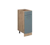 Vicco Meuble Cuisine R-Line, Bleu-Gris/Chêne de Force doré, 30 cm sans Plan de Travail