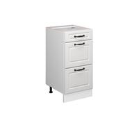 Meuble cuisine R-Line 40cm avec tiroirs, sans PT Blanc campagne Vicco