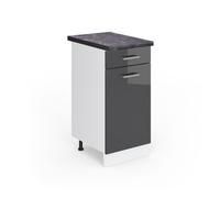 Meuble cuisine R-Line 40cm PT Anthracite Anthracite Haute brillance/Blanc Vicco 46656