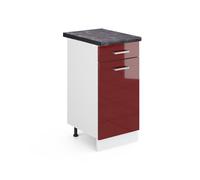 Meuble cuisine R-Line 40cm PT Anthracite Rouge brillant/Blanc Vicco 46360