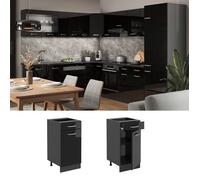 Vicco Meuble Cuisine R-Line, Noir Haute Brillance, 40cm sans PT, pour Une Combinaison Libre au Sein de systèmes de Cuisine modulaires