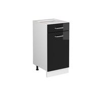Vicco Meuble Cuisine R-Line, Noir Haute Brillance, 40cm sans PT, pour Une Combinaison Libre au Sein de systèmes de Cuisine modulaires