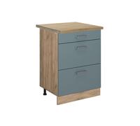 Meuble cuisine R-Line 60cm avec tiroirs PT Chêne Bleu-gris/Chêne de force doré Vicco 46086