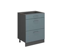 Vicco Meuble Cuisine R-Line, Bleu-Gris/Anthracite, 60 cm avec tiroirs, sans Plan de Travail