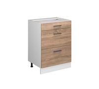 Vicco meuble cuisine R-Line, 60 cm avec tiroirs, sans plan de travail, Sonoma/Blanc