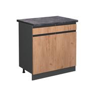 Meuble cuisine R-Line, 80cm J-Shape, PT Anthracite, Chêne de force doré/Anthracite, Vicco 45444