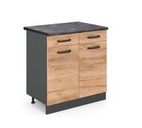 Meuble cuisine R-Line 80cm PT Anthracite Chêne de force doré/Anthracite Vicco 46328