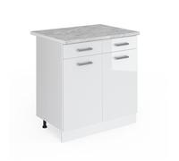 Meuble cuisine R-Line 80cm PT Marbre Blanc Haute brillance/Blanc Vicco 29253