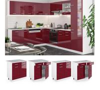 Vicco Meuble Cuisine R-Line, Rouge Brillant, 80cm sans PT, pour Une Combinaison Libre au Sein de systèmes de Cuisine modulaires