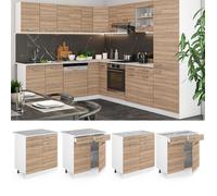 Meuble cuisine R-Line, 80cm sans PT, Sonoma/Blanc, Vicco 29726