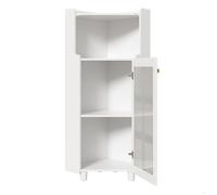 Meuble d’angle blanc laqué avec LED APP vitrine à 2 portes MDF - 63 5 x 124 cm