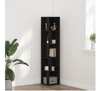 Meuble d angle Noir Chêne 33x33x164,5 cm en bois d ingénierie