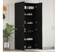 vidaXL Meuble d'entrée - Cabinet à chaussures - Noir - 80x35,5x180 cm - 10 paires