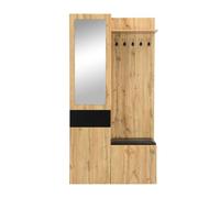 meuble d entree Ensemble penderie 5 patères miroir meuble chaussures armoire intégrée étagères tiroirs rangements porte-manteau