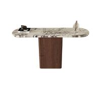 Meuble d’entrée Table Console Moderne, Table d'entrée étroite de 47,24 Pouces avec Plateau en Faux marbre, d'appoint Bois contemporaine