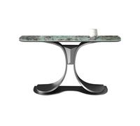 Meuble d’entrée Table d'entrée avec Base en Acier Inoxydable, Table d'appoint for canapé Plateau Faux marbre, Console Moderne for Salon, Couloir(Noir)