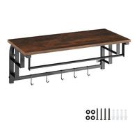 TecTake Porte-manteau à suspendre Westwood - Bois foncé industriel, rustique Bois foncé industriel, rustique