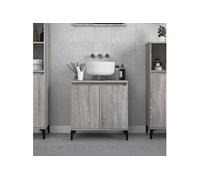 Meuble d évier sonoma gris 58x33x60 cm bois d ingénierie