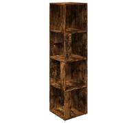 Meuble d'angle 4 Compartiments 33x33x132 cm Bois Composite | Étagère sur Pied, Résistant à l'Humidité, Fixation Murale Incluse, pour Salon, Chambre, Bureau
