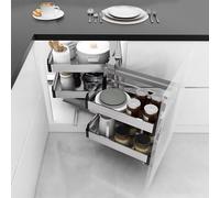 Meuble d'angle à 4 paniers coulissants, optimiseur d'espace de cuisine pour armoires d'angle aveugles, étagère rotative pour une niisation efficace