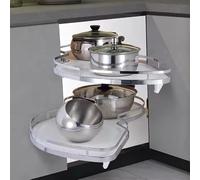 Meuble d'angle avec 4 étagères pour un accès facile, solution d'économie d'espace pour cuisine, salle de bain