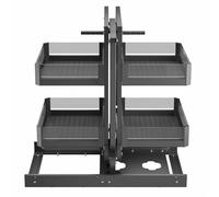 Meuble d'angle avec 4 paniers réglables, étagère extensible pour placard de cuisine