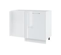 Meuble d'angle bas Bellissi Blanc Brillant 1 porte L 110 cm - Cuisineandcie