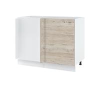 Meuble d'angle bas Bellissi Noyer Blanchi 1 porte L 105 cm - Cuisineandcie