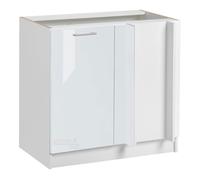 Meuble d'angle bas Eco Blanc Brillant 1 porte L 105 cm - Cuisineandcie