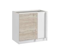 - Meuble d'angle bas Eco Noyer blanchi 1 porte, L 105 cm