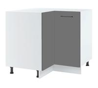 Meuble d'angle bas Lovia Gris Mat 2 portes L 90/90 cm - Cuisineandcie