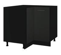 Meuble d'angle bas Lovia Noir Mat 2 portes L 90/90 cm - Cuisineandcie