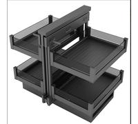 Meuble d'angle coulissant à 2 niveaux, fermeture douce, ouverture gauche/droite, solution de rangement de cuisine pour un accès facile et un espace maximisé