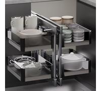 Meuble d'angle coulissant avec 4 paniers coulissants, organiseur de rangement extensible pour garde-manger