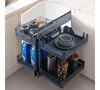 Meuble d'angle coulissant avec 4 paniers réglables 800 mm/900 mm pour une efficacité maximale de l'espace